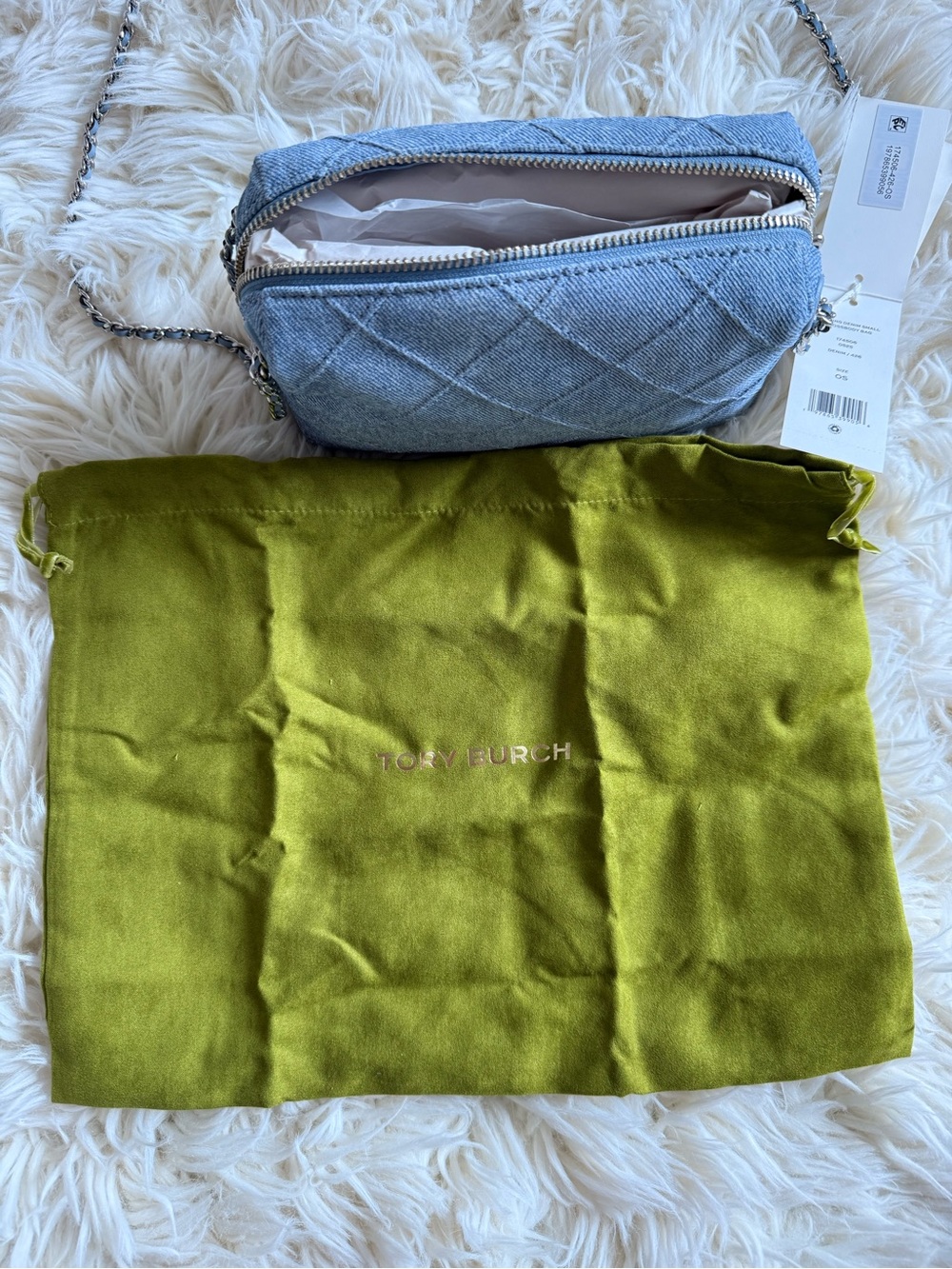 NWT Tory Burch Fleming Denim Crossbody - Picture 6 of 7